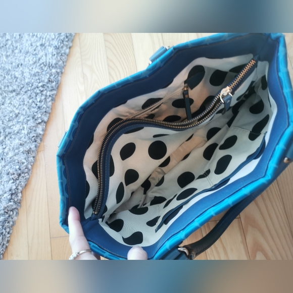 Kate Spade turquoise canvas tote bag - Picture 5 of 15